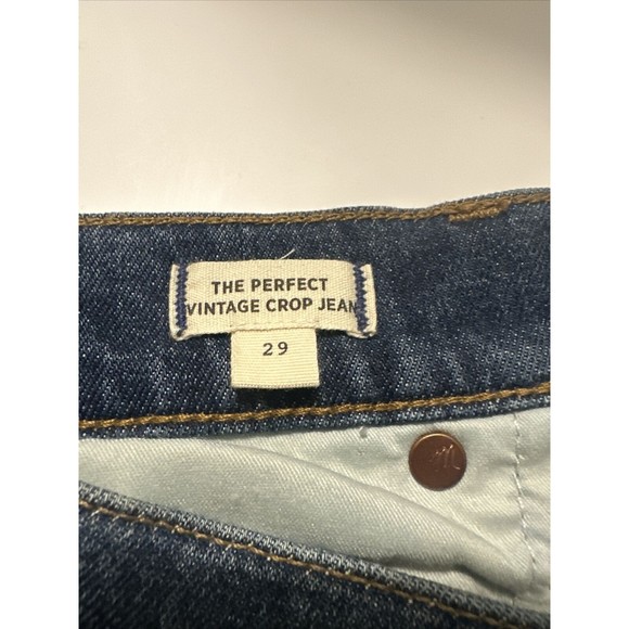 Madewell Size 29 The Perfect Vintage Crop Jeans Button Fly Barnsdale Wash - Picture 13 of 16